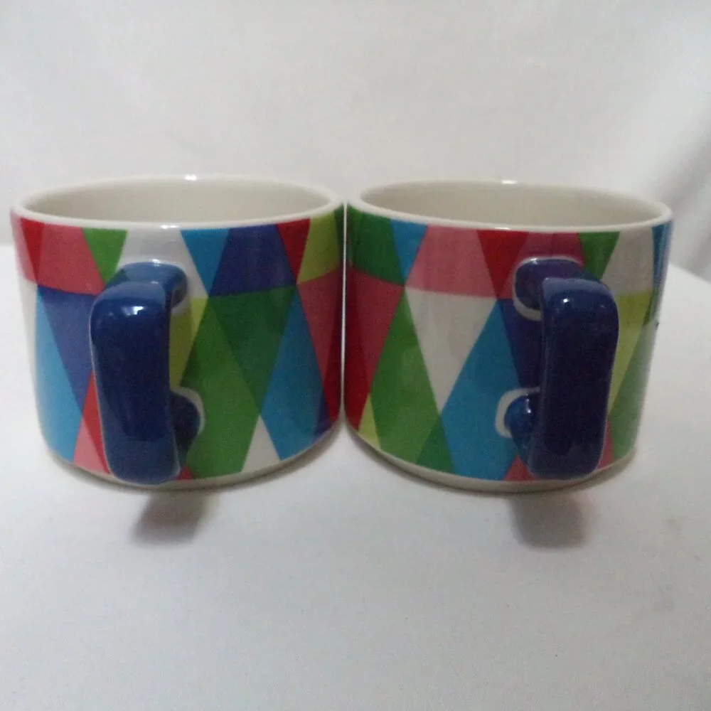Target Mod Triangle Mug Cup Set 2 ceramic dish micro safe geometric pair